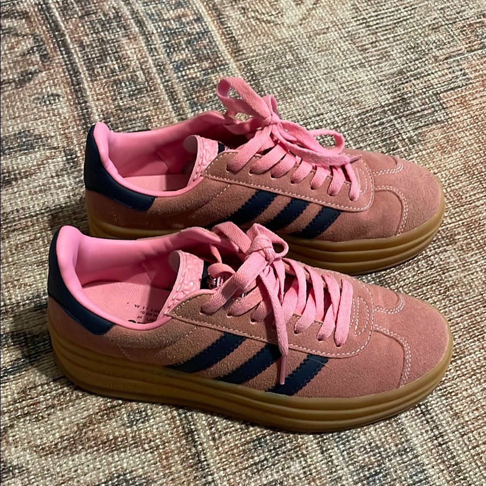 Adidas Pink and Navy Gazelles
